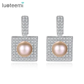 LUOTEEMI Tiny Cubic Zirconia Paved 925 Sterling Silver Natural Pearl Bridal Earrings For Women Luxury Jewellery Brincos Bijoux
LUOTEEMI Tiny Cubic Zirconia Paved 925 Sterling Silver Natural Pearl Bridal Earrings For Women Luxury Jewellery Brincos Bijoux