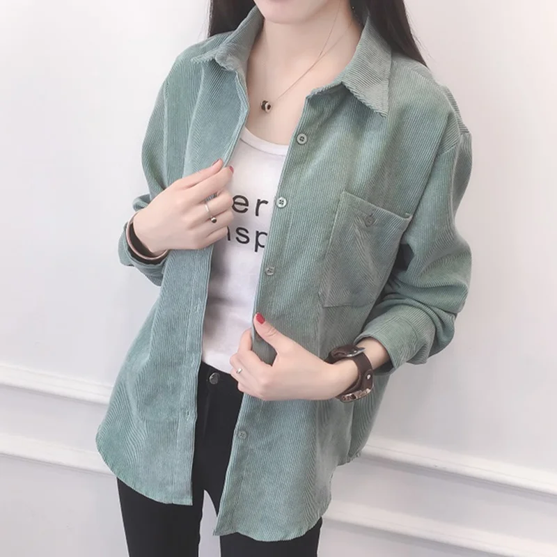 Warm Women Corduroy Cotton Shirt Female Long Sleeve Tops Fashion Plus Size Winter Bodycon Casual Blouse Chemise Femme Clothes
Warm Women Corduroy Cotton Shirt Female Long Sleeve Tops Fashion Plus Size Winter Bodycon Casual Blouse Chemise Femme Clothes