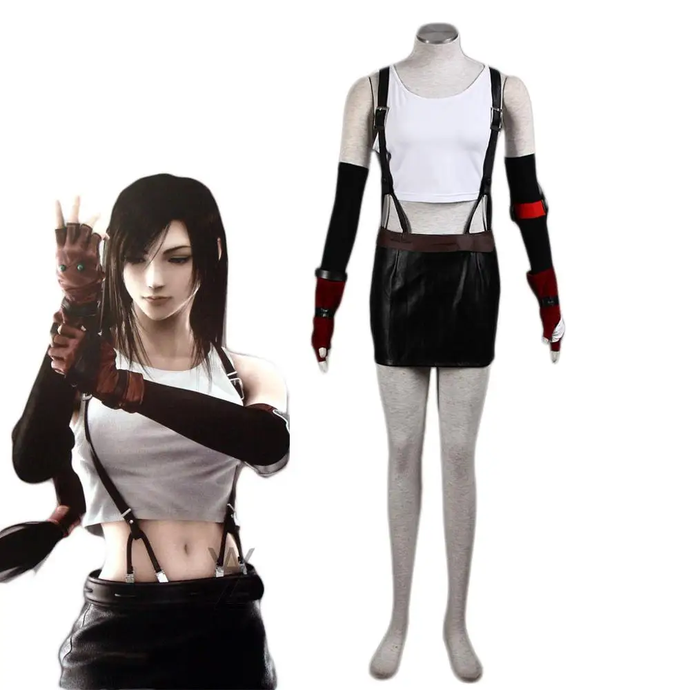 Sexy Girls Mini Skirt Tifa Cosplay Costume Final Fantasy VII Cosplay Black Leather Skirt Set with Suspenders Women Pluse Size
Sexy Girls Mini Skirt Tifa Cosplay Costume Final Fantasy VII Cosplay Black Leather Skirt Set with Suspenders Women Pluse Size