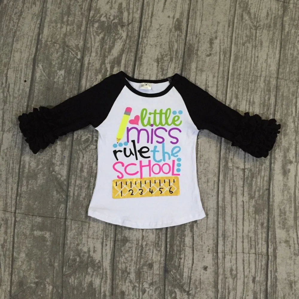 "little miss rule the school" 3/4 sleeve raglans 2018 back to school shirts hot sell boutique girls clothing 3t-8t available
"little miss rule the school" 3/4 sleeve raglans 2018 back to school shirts hot sell boutique girls clothing 3t-8t available