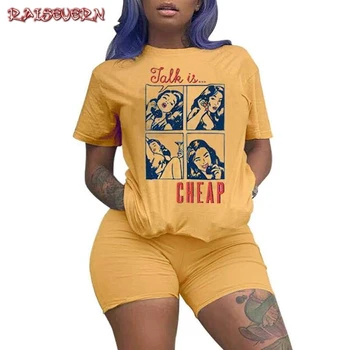 RAISEVERN 2019 Women Set Letter Character Printed 2 Piece Outfits Tracksuit Sports Suit Two Piece Set T Shirt And Short Set Suit
RAISEVERN 2019 Women Set Letter Character Printed 2 Piece Outfits Tracksuit Sports Suit Two Piece Set T Shirt And Short Set Suit