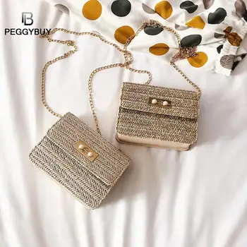 Lady Fashion Small Flap Pearls Shoulder Messenger Handbags Female Square Casual Woven Beach Bags Women Chain Crossbody Bags
Lady Fashion Small Flap Pearls Shoulder Messenger Handbags Female Square Casual Woven Beach Bags Women Chain Crossbody Bags