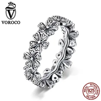 VOROCO Real 925 Sterling Silver Girly Stackable Daisy Floral Ring Sparkling CZ Flower Finger Rings Woman Fine Jewelry BKR397
VOROCO Real 925 Sterling Silver Girly Stackable Daisy Floral Ring Sparkling CZ Flower Finger Rings Woman Fine Jewelry BKR397