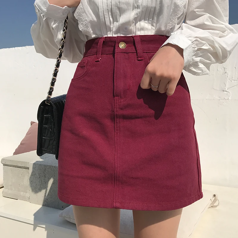 4 colors S-L 2018 spring new arrival preppy style high waist mini skirts a line denim jeans skirts womens (B1209)
4 colors S-L 2018 spring new arrival preppy style high waist mini skirts a line denim jeans skirts womens (B1209)