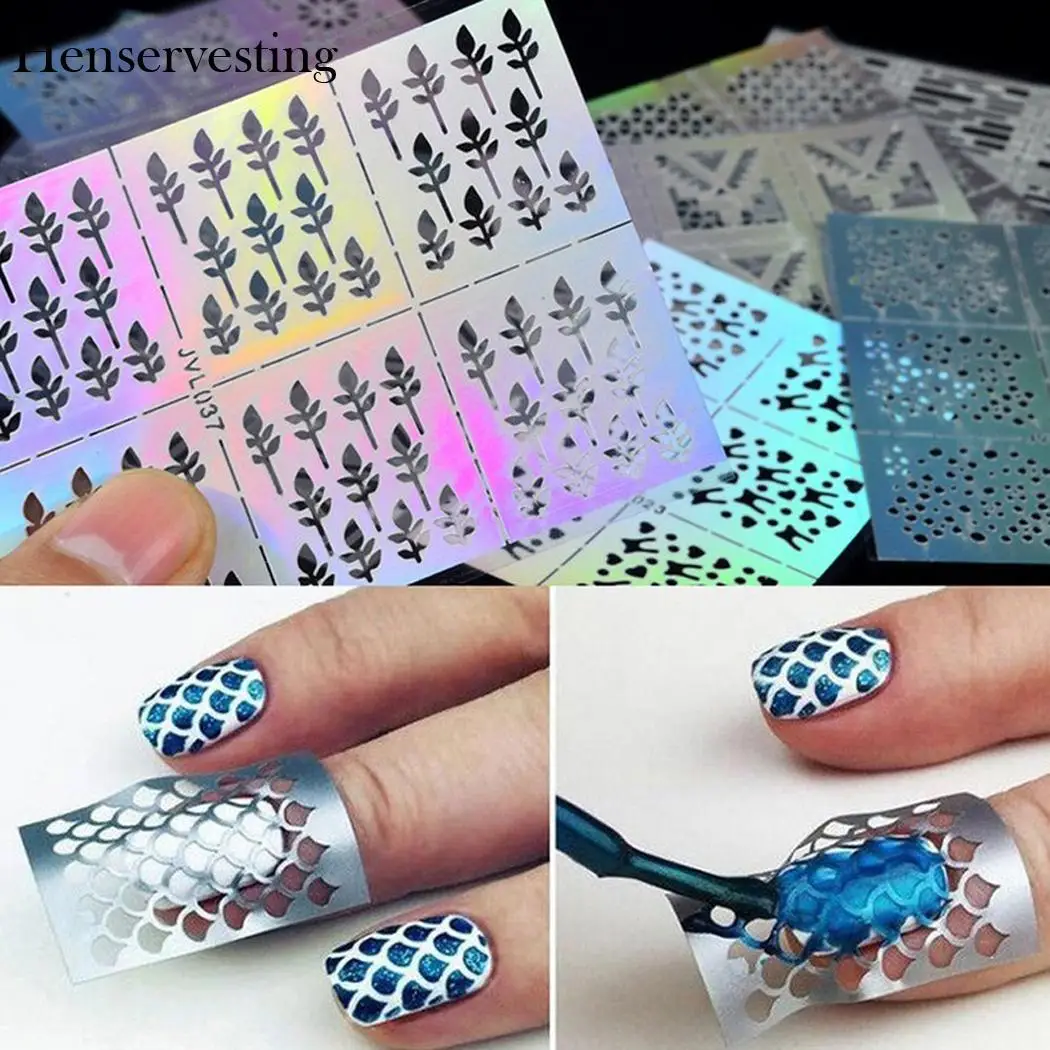 24 Type Hollow Laser Nail Art Sticker Stencil Set Gel Polish Nail Vinyl Tip Transfer Guide Template Nail Decals Stickers
24 Type Hollow Laser Nail Art Sticker Stencil Set Gel Polish Nail Vinyl Tip Transfer Guide Template Nail Decals Stickers