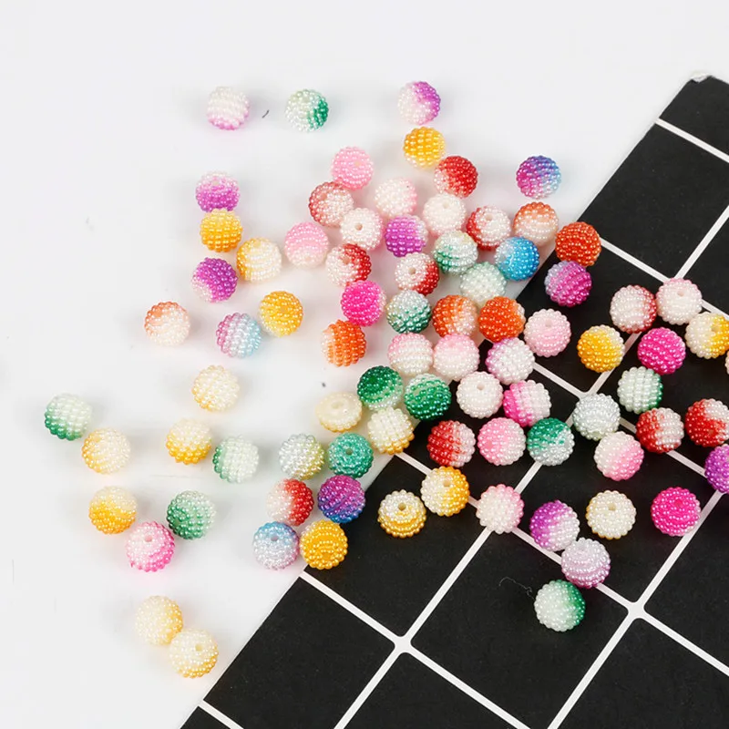 MRHUANG 10mm 50pcs Mixed color Hole Ball ABS Beads spacer Fit Jewelry bracelet Handmade | Украшения и аксессуары