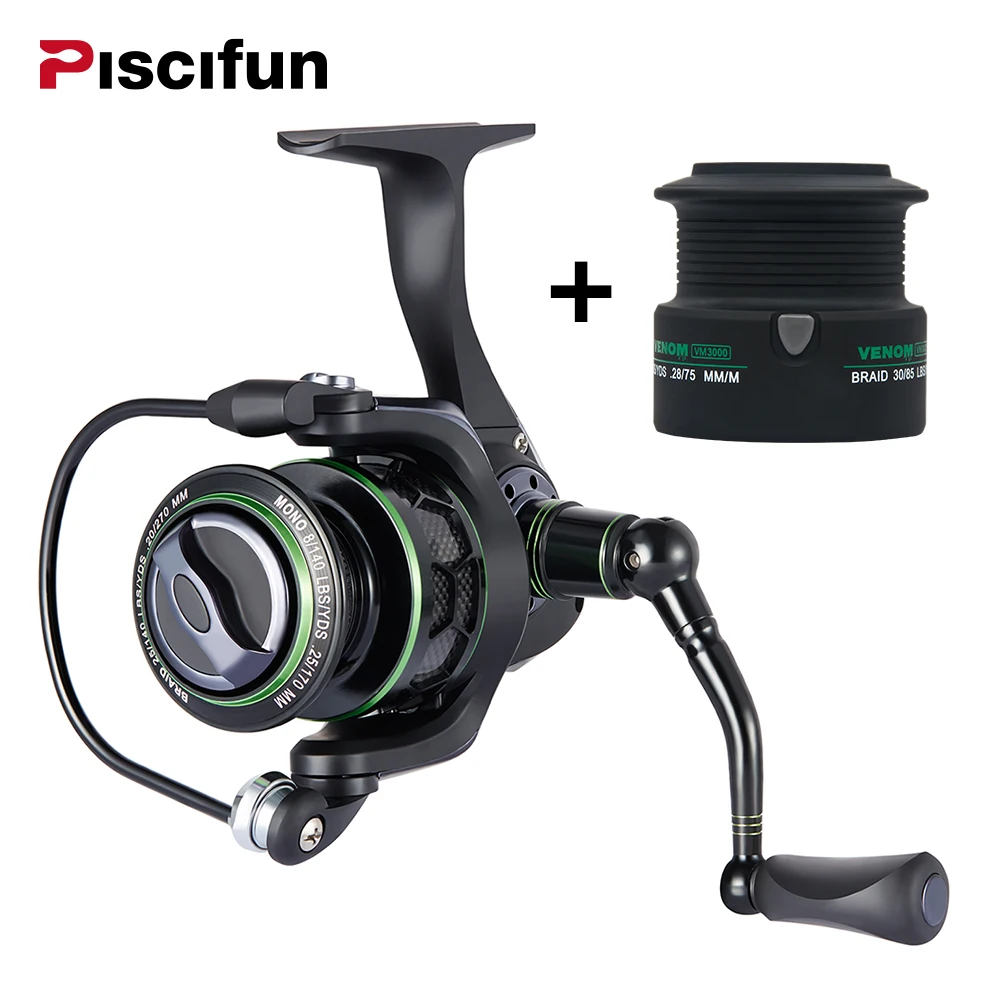 Piscifun Venom Extra Spool Water Resistant Spinning Reel Max Drag 12Kg Carbon Drag 10+1 Bearings Carp Spinning Reel
Piscifun Venom Extra Spool Water Resistant Spinning Reel Max Drag 12Kg Carbon Drag 10+1 Bearings Carp Spinning Reel