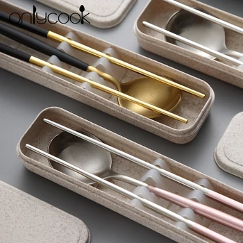 Onlycook Large 304 Stainless Steel Portable Tableware Three-piece Color Chopsticks Spoon Set Student Adult Chopsticks
Onlycook Large 304 Stainless Steel Portable Tableware Three-piece Color Chopsticks Spoon Set Student Adult Chopsticks