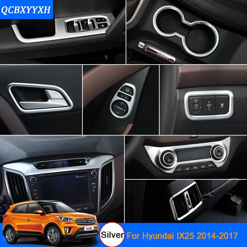 Car Styling Silver Color For Hyundai IX25 2014-2017 Car Interior decoration Sequins Front Cup holder panel sequins Car Sticker 
Car Styling Silver Color For Hyundai IX25 2014-2017 Car Interior decoration Sequins Front Cup holder panel sequins Car Sticker
