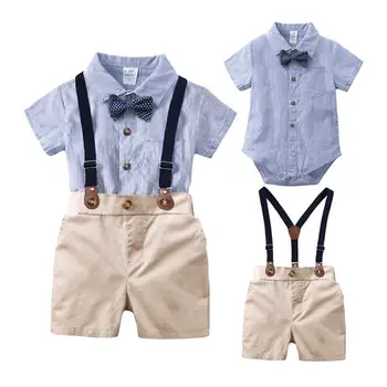 Summer Newborn Baby Sets Infant Clothing Gentleman Suit Striped Shirt+Bow Tie+Suspender Trousers suit
Summer Newborn Baby Sets Infant Clothing Gentleman Suit Striped Shirt+Bow Tie+Suspender Trousers suit