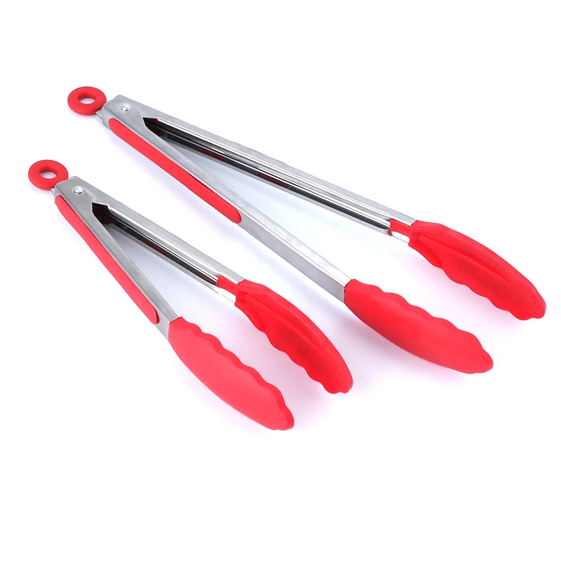 BBQ Kitchen Tongs Stainless Steel With Silicone Heads Non-slip Food Clip for Barbecue Cooking Baking Set of 2 ( 9+12 Inch, Red )
BBQ Kitchen Tongs Stainless Steel With Silicone Heads Non-slip Food Clip for Barbecue Cooking Baking Set of 2 ( 9+12 Inch, Red )