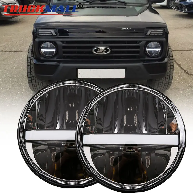 For Lada 4x4 urban Niva 7Inch LED DRL Headlights with Amber Turn Signal Headlamps Replacement for Jeep Wrangler Lamp
For Lada 4x4 urban Niva 7Inch LED DRL Headlights with Amber Turn Signal Headlamps Replacement for Jeep Wrangler Lamp