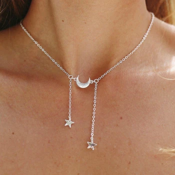 New Necklace Fashion Contracted The Lady's Moon Necklace Personality Pentagram Necklace Selling Jewelry Wholesale
New Necklace Fashion Contracted The Lady's Moon Necklace Personality Pentagram Necklace Selling Jewelry Wholesale