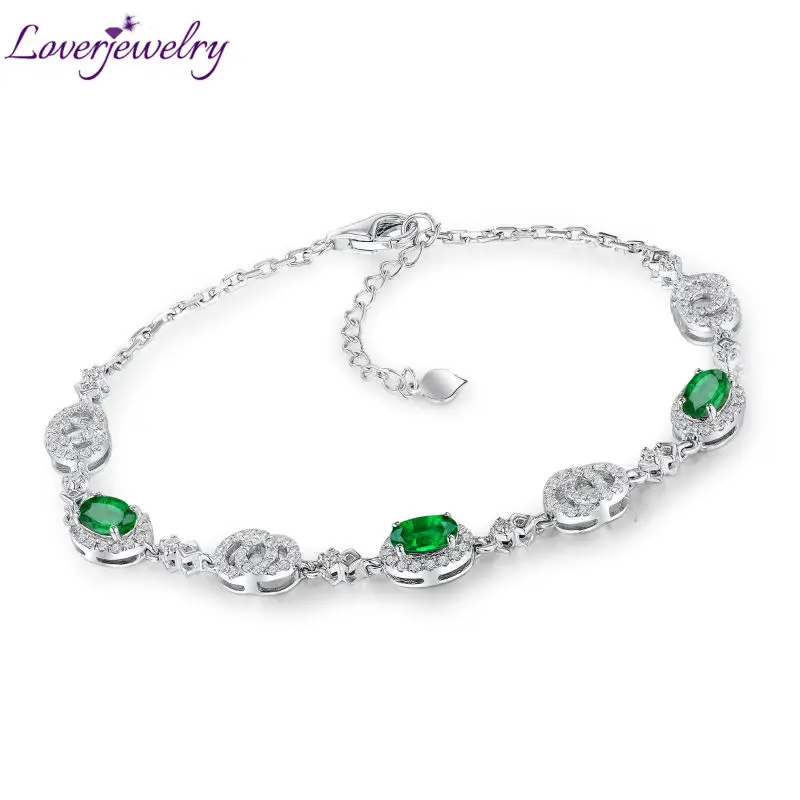 LOVERJEWELRY Lady Emerald Bracelets Natural Diamonds Emerald Bracelet Bangle Solid 18K White Gold Bracelet For Women Anniversary
LOVERJEWELRY Lady Emerald Bracelets Natural Diamonds Emerald Bracelet Bangle Solid 18K White Gold Bracelet For Women Anniversary