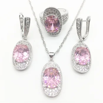 Pink Zircon Costume Silver 925 Jewelry Sets Women Pendant&Necklace Ring Earrings With Natural Stones Jewelery
Pink Zircon Costume Silver 925 Jewelry Sets Women Pendant&Necklace Ring Earrings With Natural Stones Jewelery
