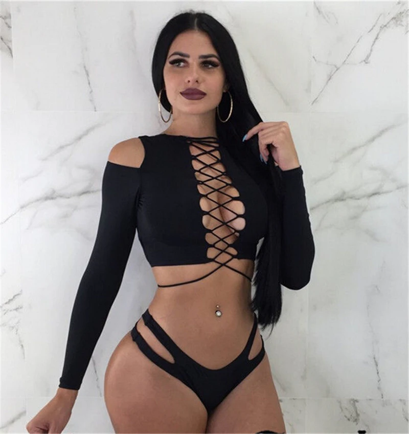 Sexy Womens Bikini Set Long Sleeve Bandage High Waist Push-Up Reversible Swimsuit Beachwear Swimwear Bathing Suit Costume
Sexy Womens Bikini Set Long Sleeve Bandage High Waist Push-Up Reversible Swimsuit Beachwear Swimwear Bathing Suit Costume