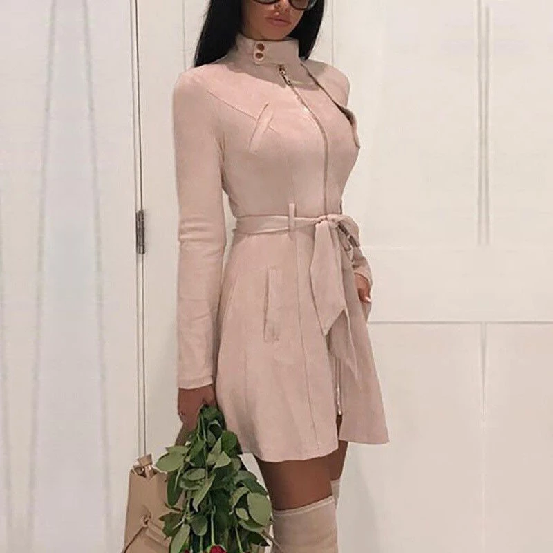 Fashion Autumn Spring Coat Women Trench Turtleneck Overcoat with Sashes Zipper Casual Long Sleeve Office Ladies Outwear Vestidos
Fashion Autumn Spring Coat Women Trench Turtleneck Overcoat with Sashes Zipper Casual Long Sleeve Office Ladies Outwear Vestidos