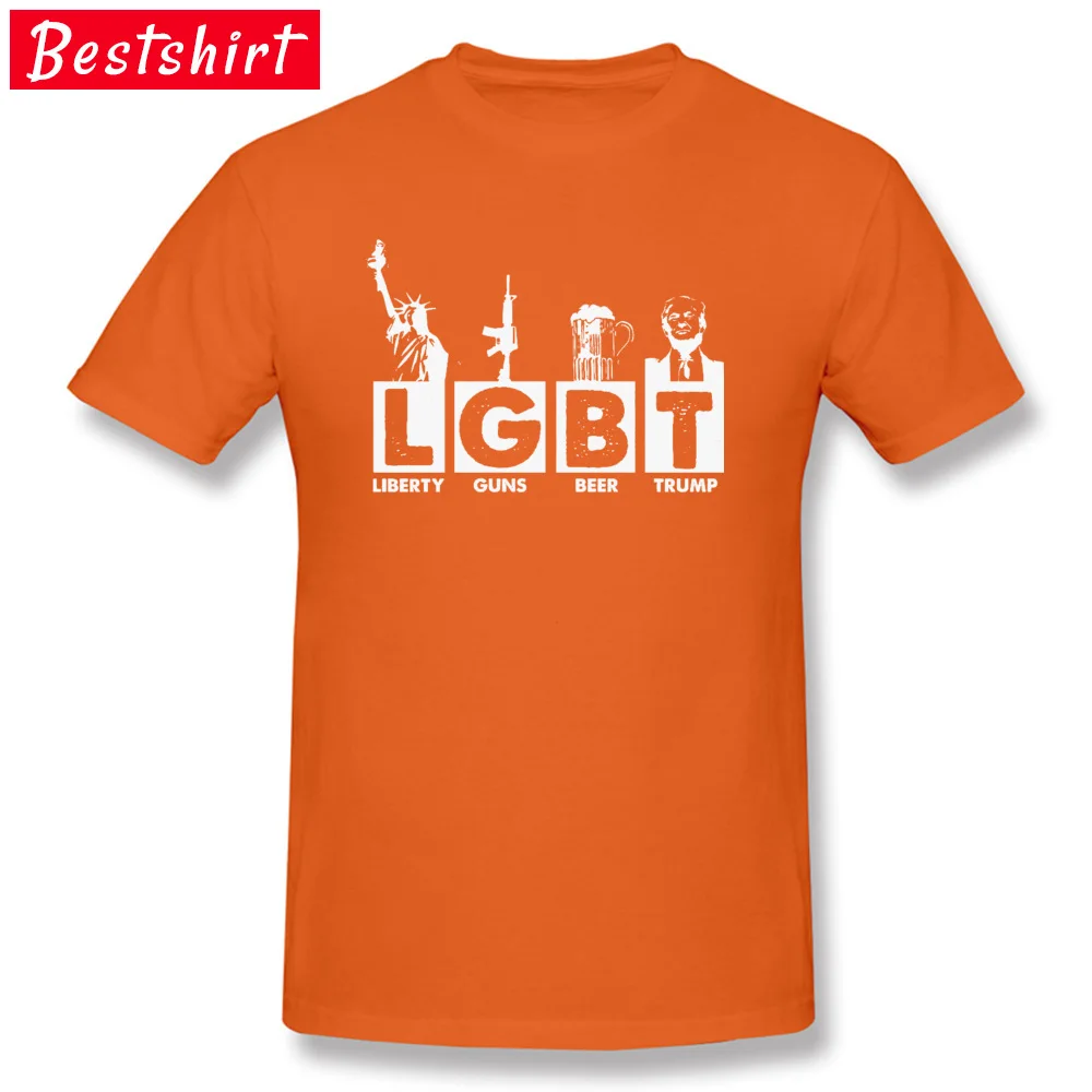 Liberty-Guns-Beer-Trump- New Arrival Short Sleeve Casual T Shirt 100% Cotton Round Collar Men Tops T Shirt T Shirts Lovers Day Liberty-Guns-Beer-Trump- orange