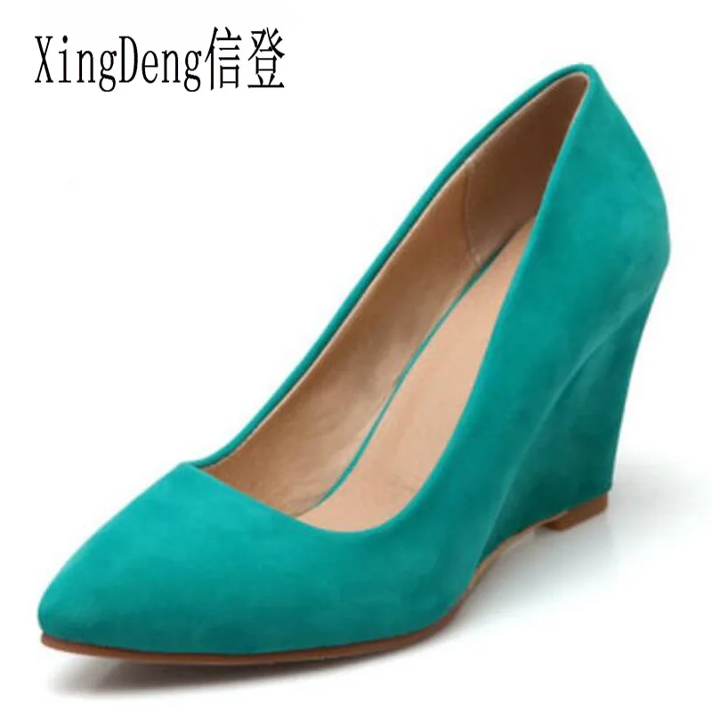 XingDeng Women Sexy Pointed Toe Suede Party High Heel Shoes Ladies Wedge Platform Daily Pumps Shoes Plus Size 33-43
XingDeng Women Sexy Pointed Toe Suede Party High Heel Shoes Ladies Wedge Platform Daily Pumps Shoes Plus Size 33-43