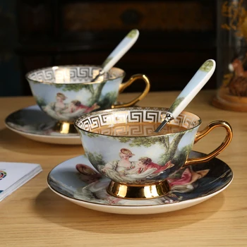Nordic vintage bone china coffee cups set Court figure painting Creative Porcelain tea cup set Afternoon tea party Wedding Gift
Nordic vintage bone china coffee cups set Court figure painting Creative Porcelain tea cup set Afternoon tea party Wedding Gift