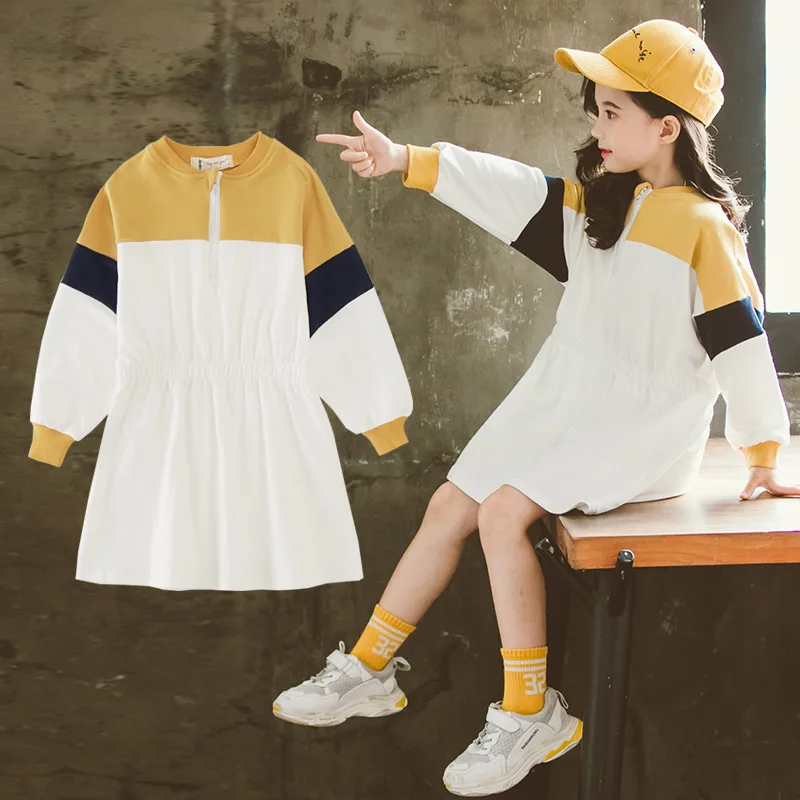 2019 New Korean Children's Long Sleeves Girls Autumn Dress Kids Long Section Color Matching Waist Sweater Dress For Girls Clothe
2019 New Korean Children's Long Sleeves Girls Autumn Dress Kids Long Section Color Matching Waist Sweater Dress For Girls Clothe