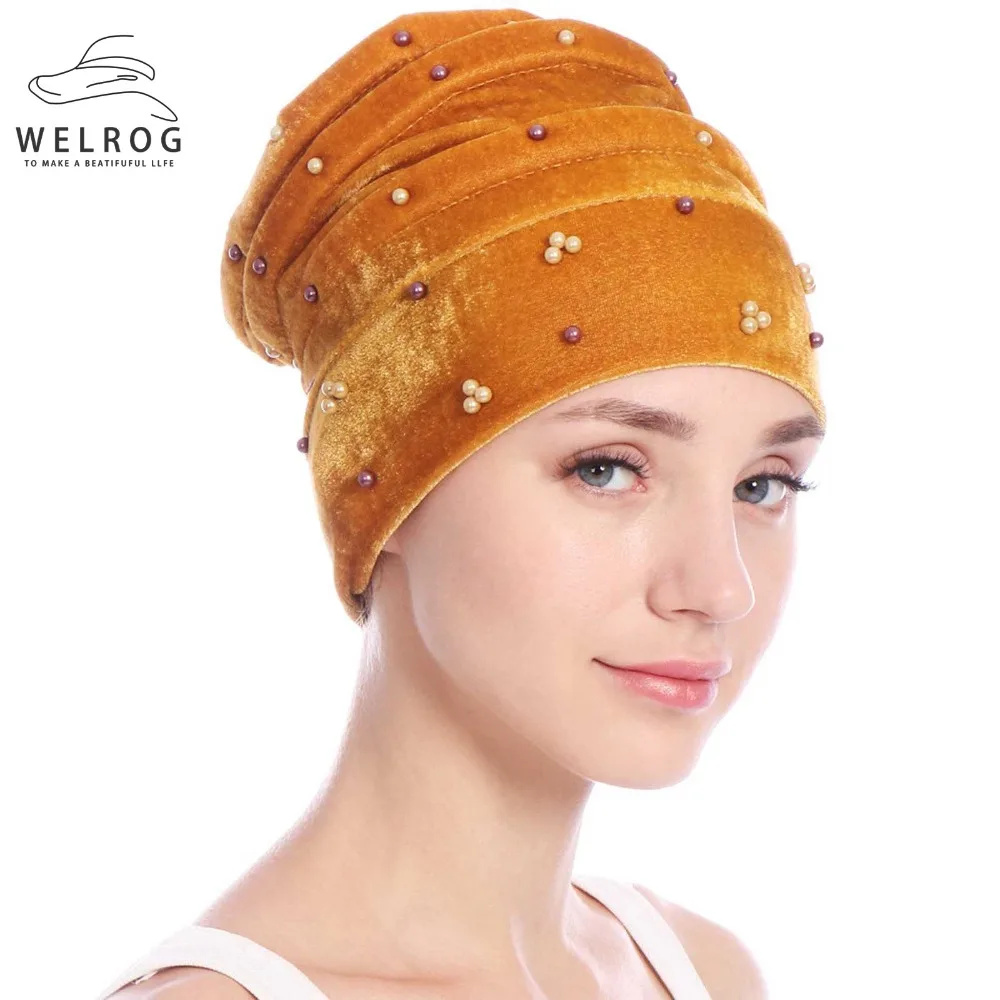 WELROG Solid Beanie Scarf Turban Head Wrap New Winter Velet Warm Cap for Women Female Beads Pleated Hats Skullies & Beanies
WELROG Solid Beanie Scarf Turban Head Wrap New Winter Velet Warm Cap for Women Female Beads Pleated Hats Skullies & Beanies