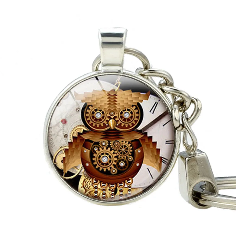 Steampunk Owl Keychains Vintage Steampunk Cat Key Chain Key Rings Punk Clock Glass Dome Key Holder Best Friend Jewelry Keychain
Steampunk Owl Keychains Vintage Steampunk Cat Key Chain Key Rings Punk Clock Glass Dome Key Holder Best Friend Jewelry Keychain