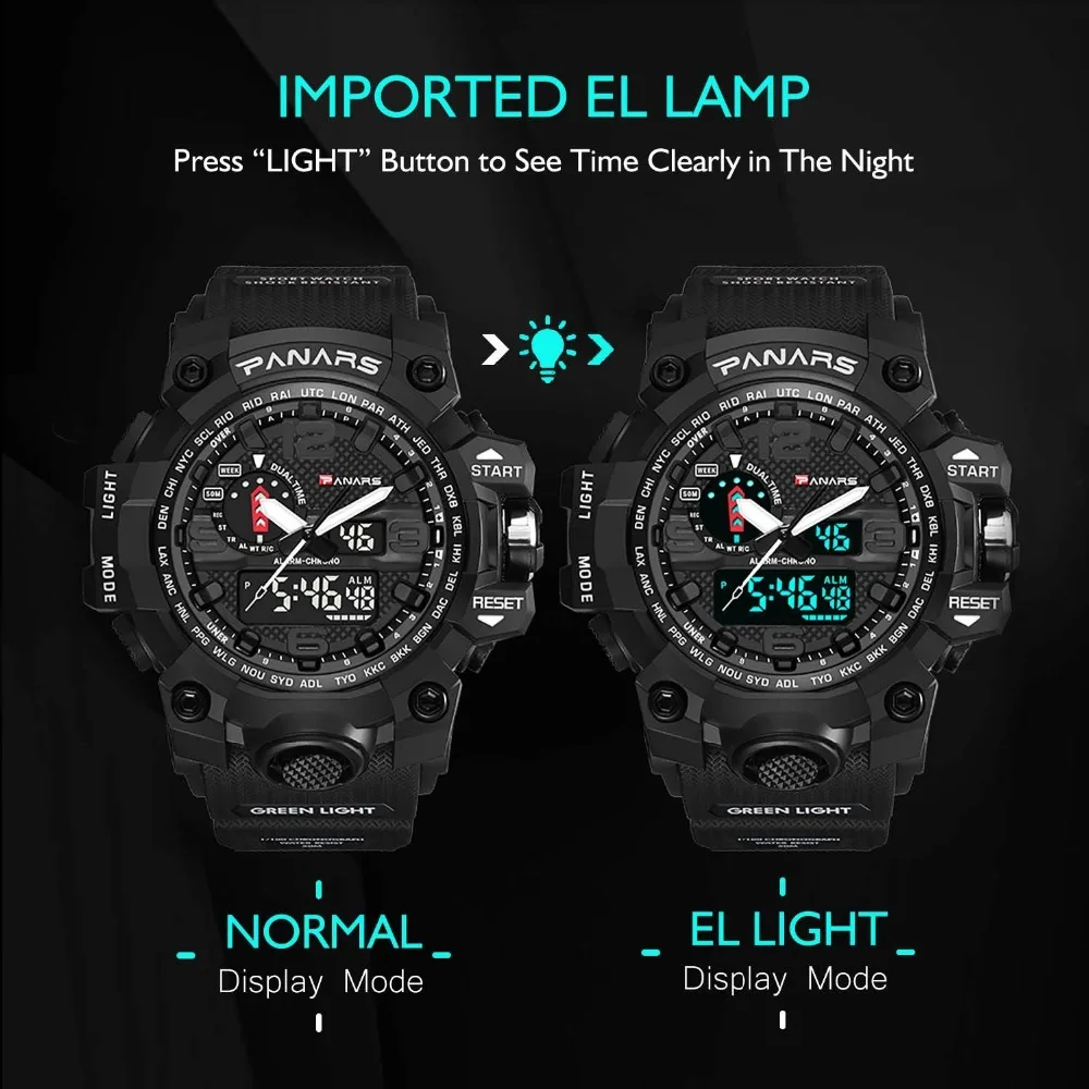 PANARS Men Outdoor Sport Watch Waterproof Digital LED Male Electronic WristWatch Relogio Masculino Sport G Digital Sport Watch
PANARS Men Outdoor Sport Watch Waterproof Digital LED Male Electronic WristWatch Relogio Masculino Sport G Digital Sport Watch