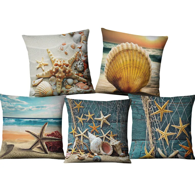 Cotton Linen Pillowcase Starfish Shell Printed Square Cushion Cover Decorative Home Sofa Car Throw Pillows Home Decor
Cotton Linen Pillowcase Starfish Shell Printed Square Cushion Cover Decorative Home Sofa Car Throw Pillows Home Decor