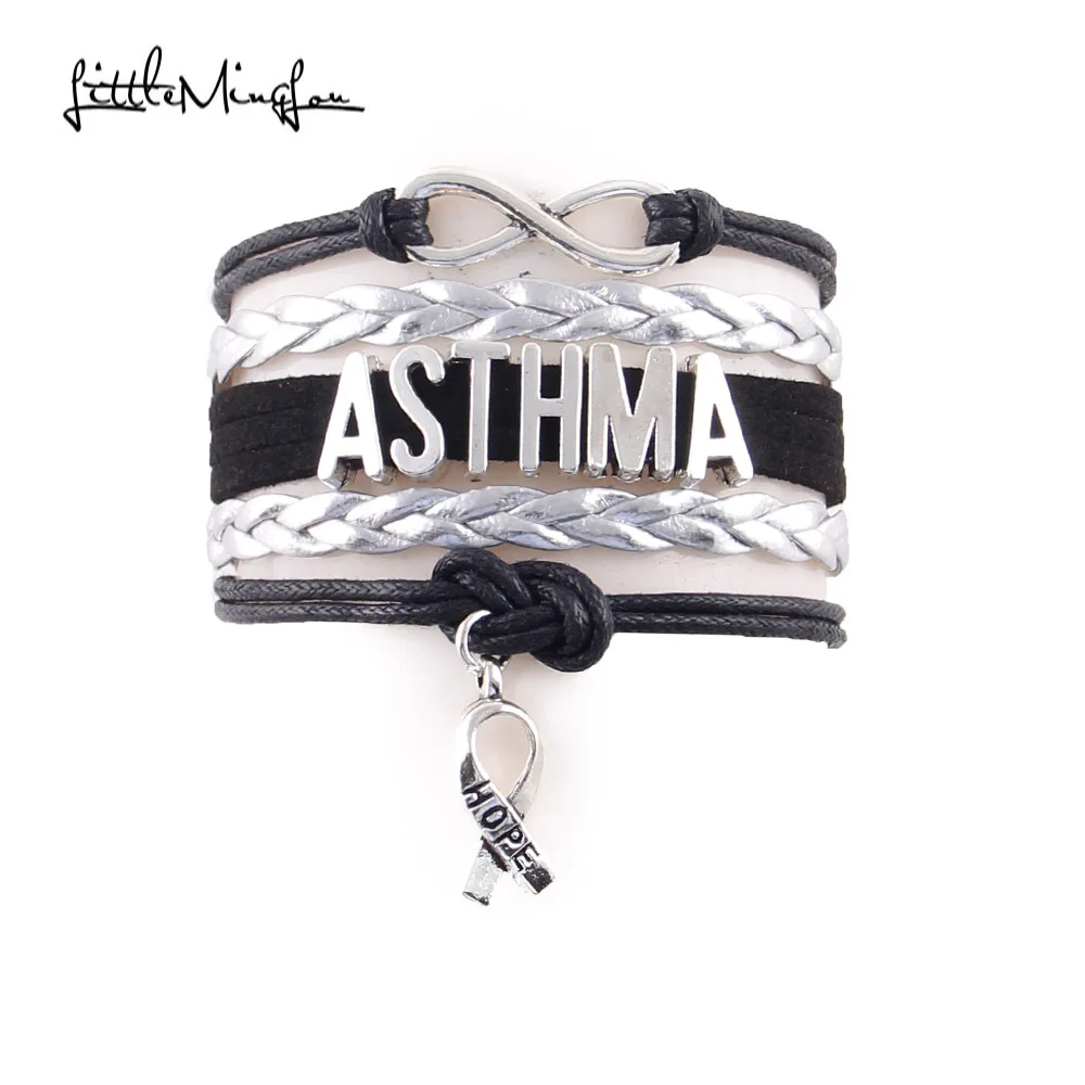 Little Minglou Infinity hope ASTHMA bracelet ribbon charm Awareness leather wrap men bracelets & bangles for women jewelry
Little Minglou Infinity hope ASTHMA bracelet ribbon charm Awareness leather wrap men bracelets & bangles for women jewelry