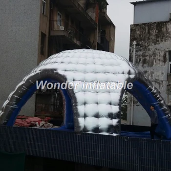 New outdoor silvery color 8m giant inflatable dome tent with 4 entrances for commercial promotion
New outdoor silvery color 8m giant inflatable dome tent with 4 entrances for commercial promotion