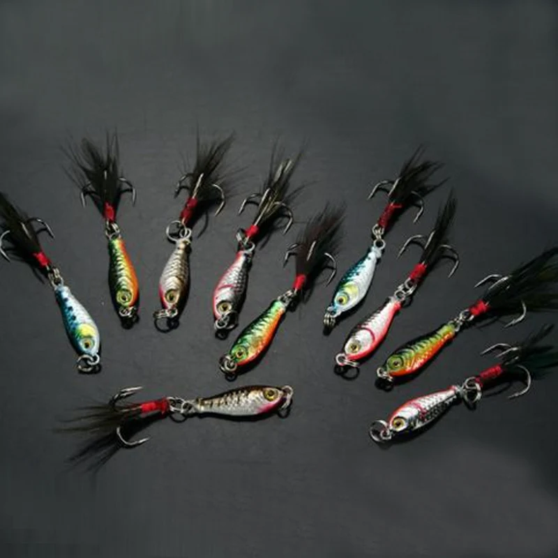16 Pcs 2.5cm Mini River Lead Bait Fishing Lures Carp Bass Walleye Jigs Feather Hook Crankbaits DX88
16 Pcs 2.5cm Mini River Lead Bait Fishing Lures Carp Bass Walleye Jigs Feather Hook Crankbaits DX88