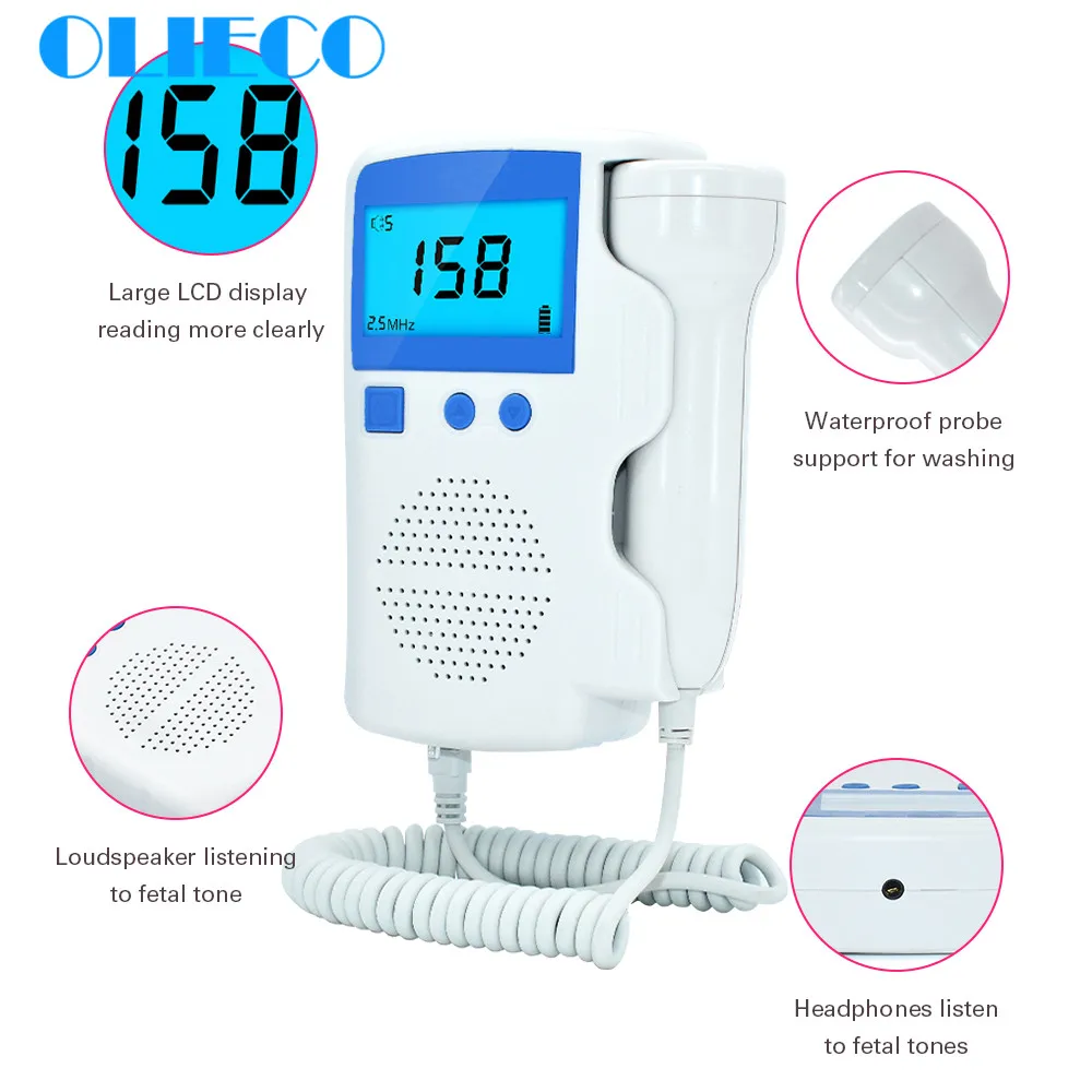 OLIECO 2.5 MHz Fetal Doppler No Radiation Ultrasound Pregnant Home Baby Heart Monitor Pocket Baby Heartbeat Detector Low Noise
OLIECO 2.5 MHz Fetal Doppler No Radiation Ultrasound Pregnant Home Baby Heart Monitor Pocket Baby Heartbeat Detector Low Noise