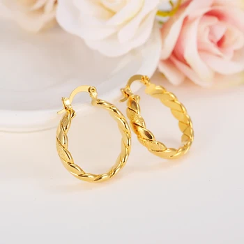 22K 23K 24K Thai Baht YELLOW GOLD GP EARRINGS Hoop E India Jewelry Brincos Top Quality Wave
22K 23K 24K Thai Baht YELLOW GOLD GP EARRINGS Hoop E India Jewelry Brincos Top Quality Wave