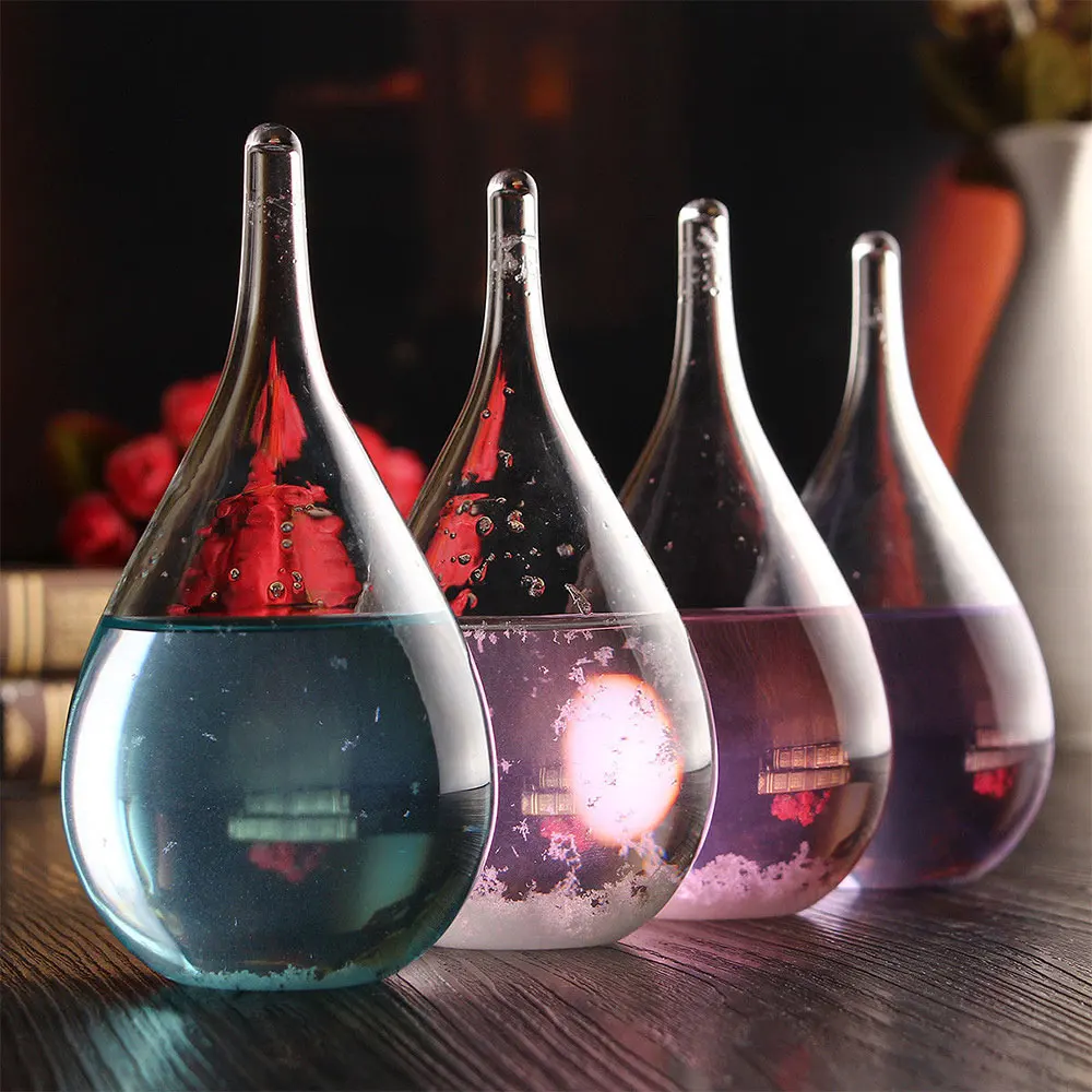 Mini Color Teardrop Shaped Storm Bottle Weather Forecast Bottle Creative Non-toxic Safty Glass Crystal Bottle For Home Decor
Mini Color Teardrop Shaped Storm Bottle Weather Forecast Bottle Creative Non-toxic Safty Glass Crystal Bottle For Home Decor