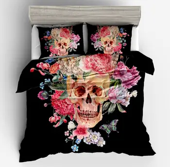 3D Hot sell Skull Bedding Set Skull Bedding black Flower Skull Duvet Cover Pillow case home ornament full size Adult children
3D Hot sell Skull Bedding Set Skull Bedding black Flower Skull Duvet Cover Pillow case home ornament full size Adult children