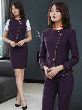 Airline attendant staff uniform blazer women beauty waitress service attendant clothing stewardess etiquette suit female
Airline attendant staff uniform blazer women beauty waitress service attendant clothing stewardess etiquette suit female