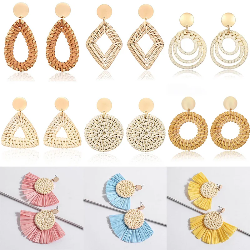 Vintage Tassel Earrings Bohemian Statement Round Straw Woven Drop dangle Earrings for women girls Handmade Fashion Jewelry gifts
Vintage Tassel Earrings Bohemian Statement Round Straw Woven Drop dangle Earrings for women girls Handmade Fashion Jewelry gifts