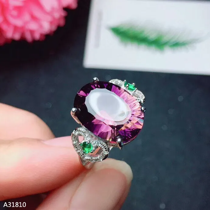 KJJEAXCMY Fine jewelry 925 pure silver inlaid with natural purple yellow crystal female crown. | Украшения и аксессуары