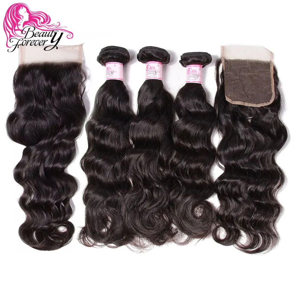 Beauty Forever Natur Wave Brazilian Hair Weaves 3 Bundles With 2pcs Closures 4*4 Same Part Remy Human Hair Bundles With Closure
Beauty Forever Natur Wave Brazilian Hair Weaves 3 Bundles With 2pcs Closures 4*4 Same Part Remy Human Hair Bundles With Closure