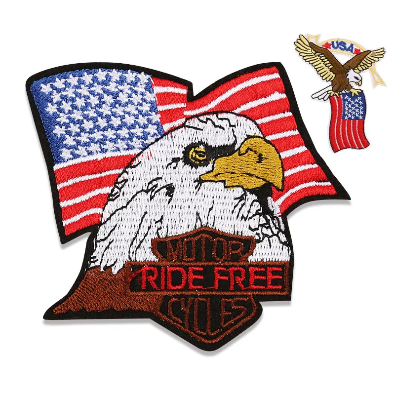 Eagle USA flag High Quality Embroidered patch Iron on Jacket Patches For clothing Badges Stickers Garment Appliques wholesale
Eagle USA flag High Quality Embroidered patch Iron on Jacket Patches For clothing Badges Stickers Garment Appliques wholesale