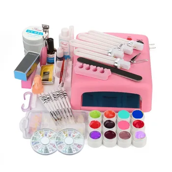 Nail Art Manicure Tools 36W UV Lamp + 12 Color 8ml UV Gel top coat polish with Remover Practice Finger Tips kit
Nail Art Manicure Tools 36W UV Lamp + 12 Color 8ml UV Gel top coat polish with Remover Practice Finger Tips kit