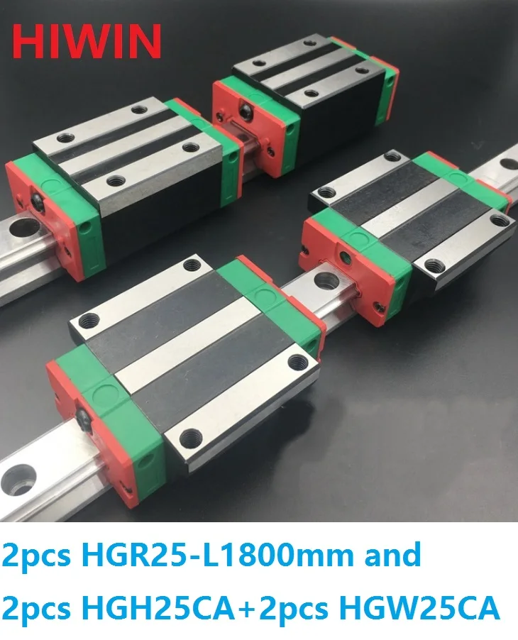 

2pcs 100% original Hiwin linear guide HGR25 -L 1800mm + 2pcs HGH25CA and 2pcs HGW25CA/HGW25CC block CNC router