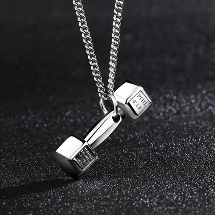 2017stainless steel pendant necklace for men Short paragraph clavicle chain fitness dumbbell pendant
2017stainless steel pendant necklace for men Short paragraph clavicle chain fitness dumbbell pendant