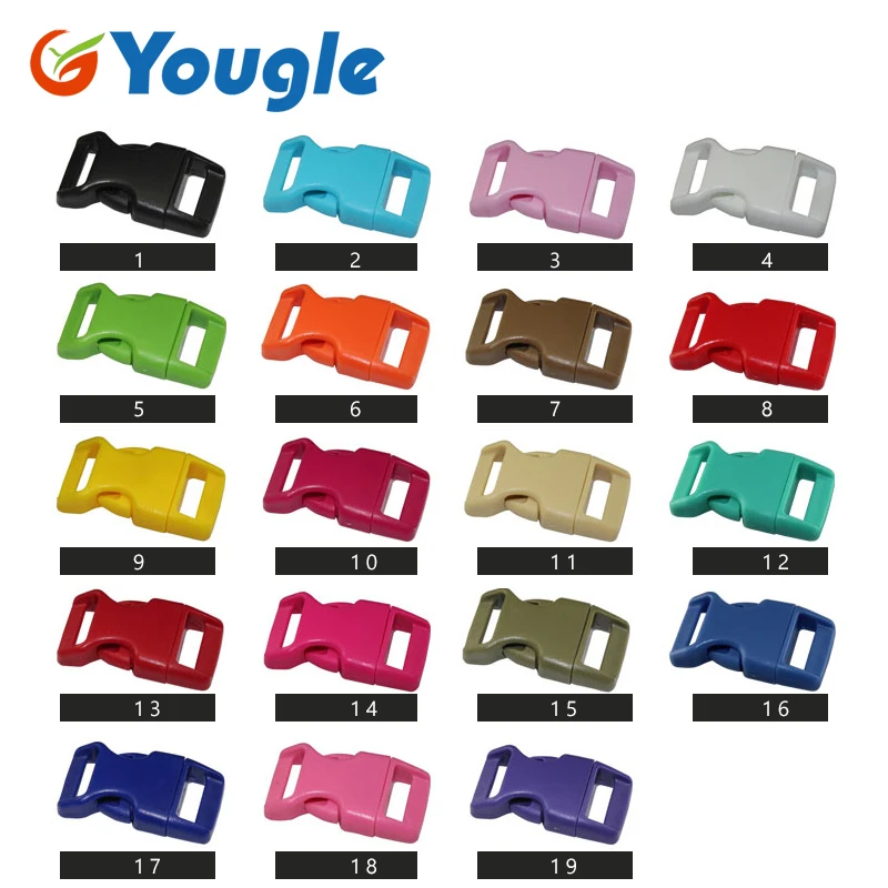 YOUGLE 100 pcs 5/8" Contoured Curved Side Release Buckle for DIY Paracord Bracelet Backpack
YOUGLE 100 pcs 5/8" Contoured Curved Side Release Buckle for DIY Paracord Bracelet Backpack