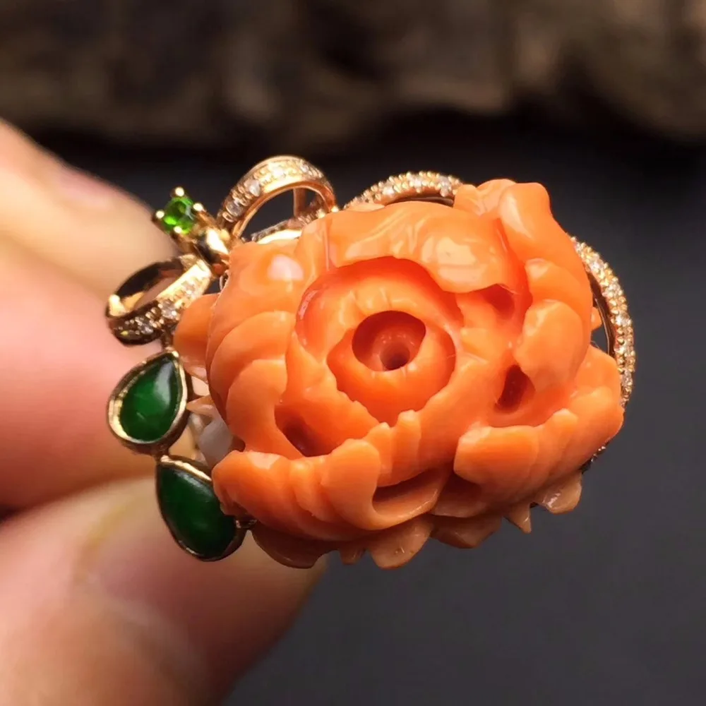 Fine Jewelry Real 18K Rose Gold Natural Red Precious Coral Taiwan Origin Gemstone Certificated Female Rings for Women Fine Rings
Fine Jewelry Real 18K Rose Gold Natural Red Precious Coral Taiwan Origin Gemstone Certificated Female Rings for Women Fine Rings
