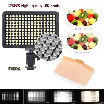 Portable Video Studio Photography Light Lamp Panel 176 LEDs 5600K for Cannon Nikon Pentax Olympus Camcorder DSLR Camera
Portable Video Studio Photography Light Lamp Panel 176 LEDs 5600K for Cannon Nikon Pentax Olympus Camcorder DSLR Camera
