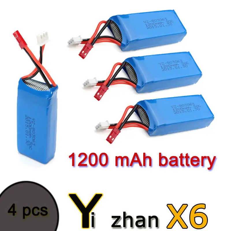 Free Shipping! 4PCS 1200 mAh Battery For JJRC H16 YiZhan Tarantula X6 IOC RC Quadcopter Drone
Free Shipping! 4PCS 1200 mAh Battery For JJRC H16 YiZhan Tarantula X6 IOC RC Quadcopter Drone