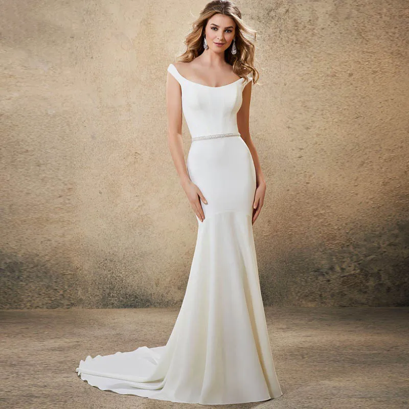 LORIE 2019 Mermaid Satin Appliques Sleeveless Wedding Dress O Neck Button robe de mariee Custom Made Court Train dress Bridal
LORIE 2019 Mermaid Satin Appliques Sleeveless Wedding Dress O Neck Button robe de mariee Custom Made Court Train dress Bridal