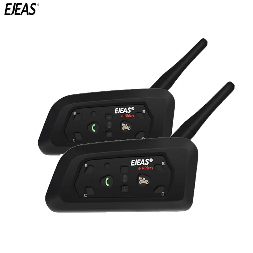 EJEAS 2X V6 Pro Intercom Helmet Bluetooth Communicator Headset Water Resistant Intercomunicador Moto Mic Phone MP3 For 6 Riders
EJEAS 2X V6 Pro Intercom Helmet Bluetooth Communicator Headset Water Resistant Intercomunicador Moto Mic Phone MP3 For 6 Riders